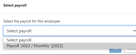 Select payroll to attach to